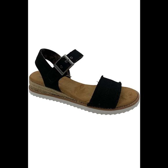 Skechers BOBS Desert Kiss Vegan Sandals Adobe Princess Black - Wide - Picture 1 of 3
